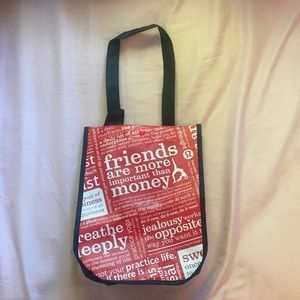 Red lulu lemon tote bag